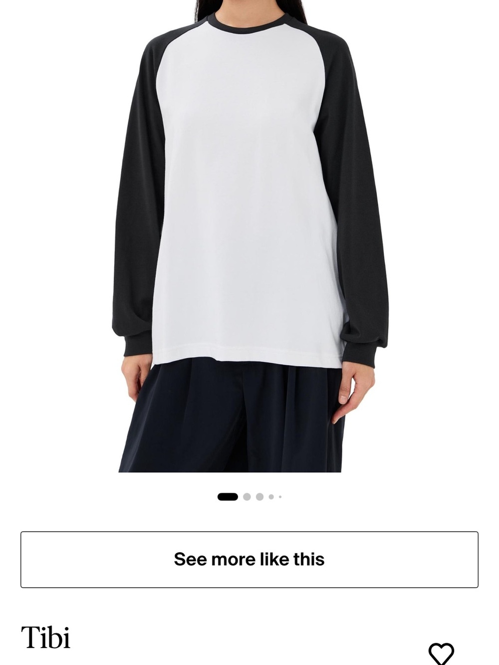 Tibi Perfect Sculpted Baseball Tee, size S